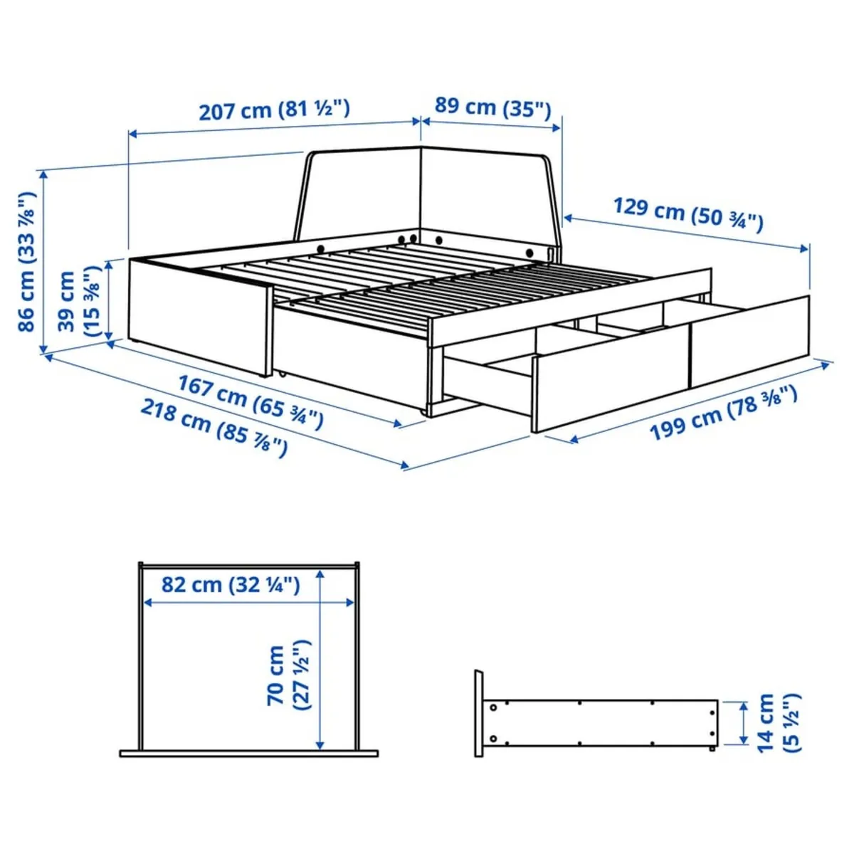 Space-Saving IKEA Day Bed (FLEKKE) with Mattresses - Image 3