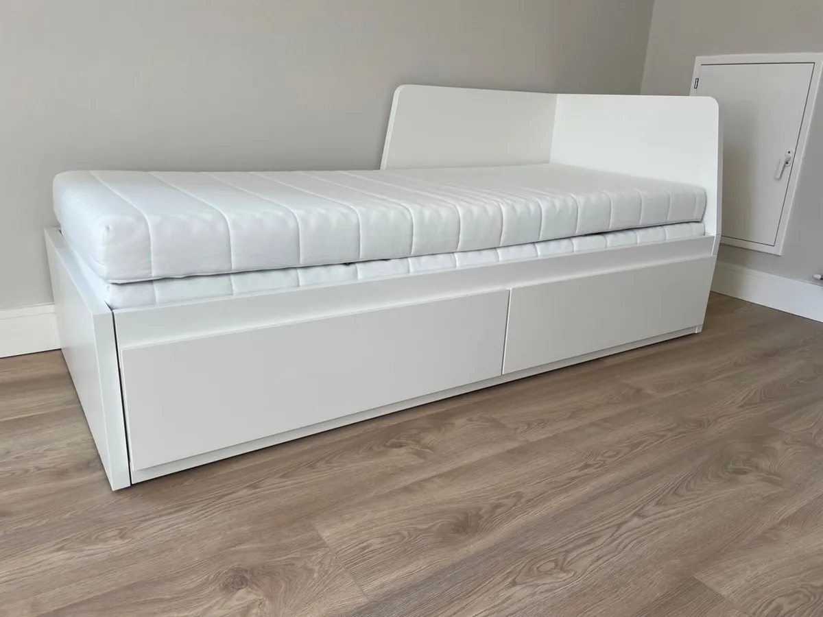 Space-Saving IKEA Day Bed (FLEKKE) with Mattresses - Image 1