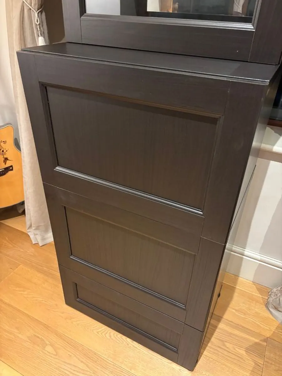 IKEA Besta Cabinets - unique French Dark Brown color / door style - Image 3