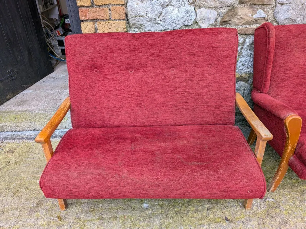 Two Seater and Arm Chairs - Image 2