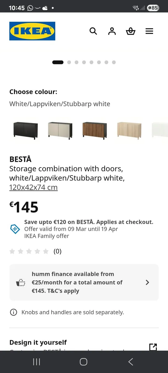 Ikea Besta white sideboard - Image 3