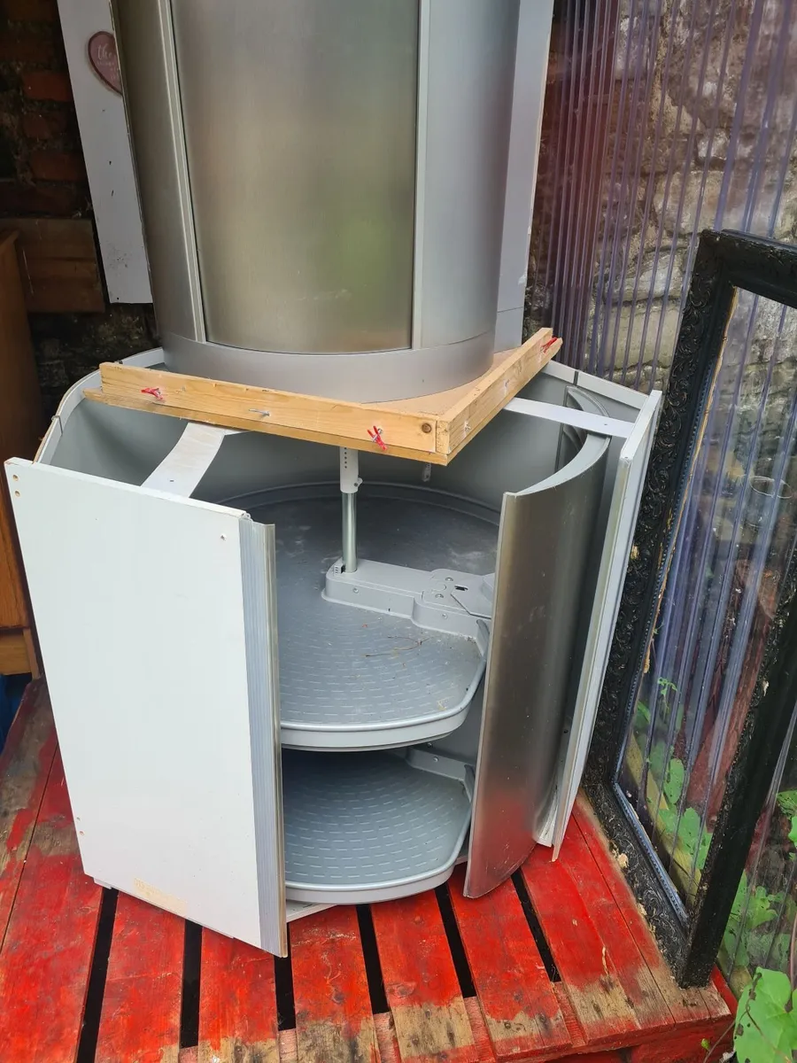 2 x soft close rotary table corner carousel storag - Image 1