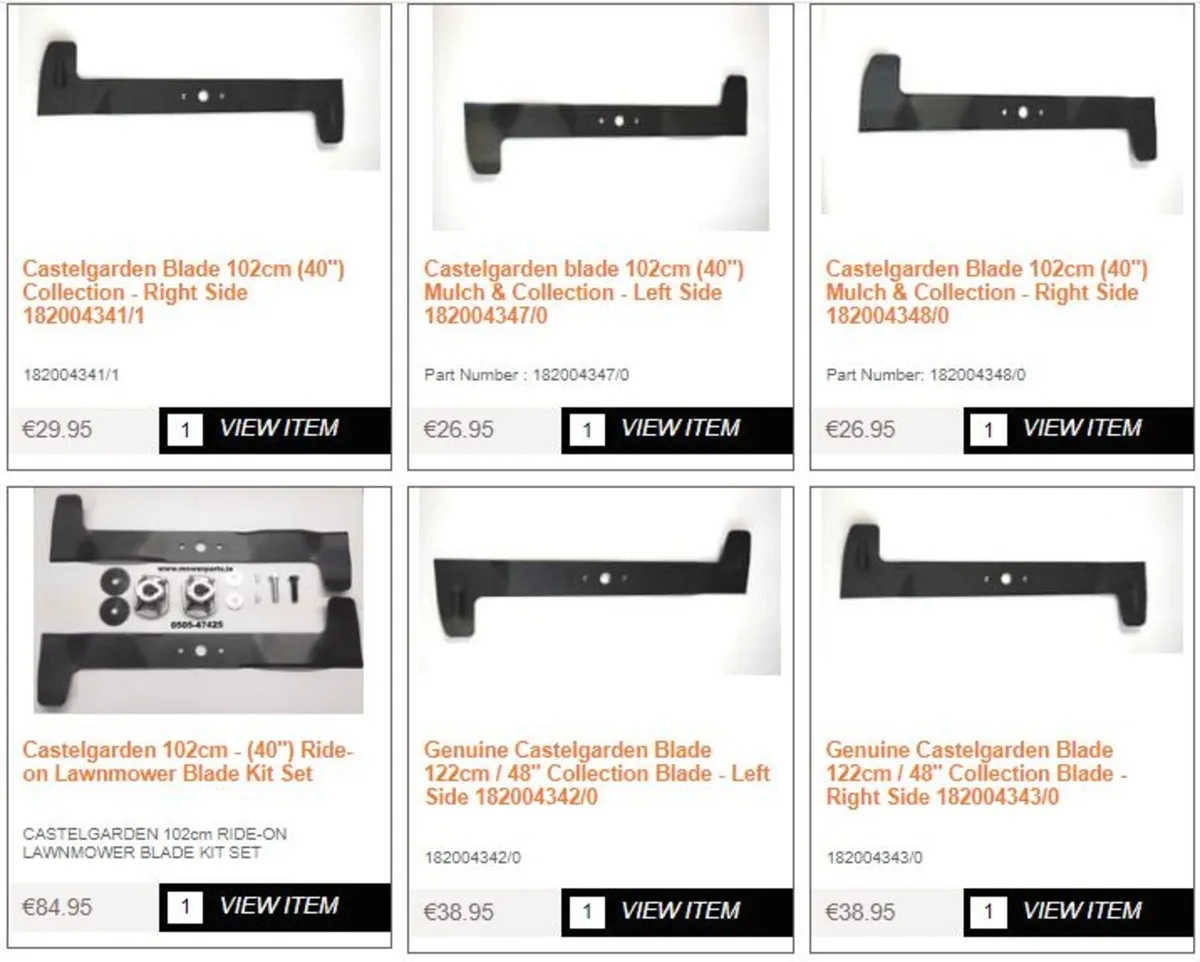 Castelgarden Mountfield Stiga Honda Alpina Parts - Image 1