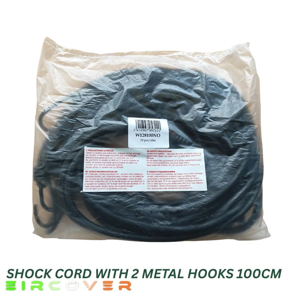 Shock Cord with 2 metal hooks 100cm- 10 Pack - Image 2