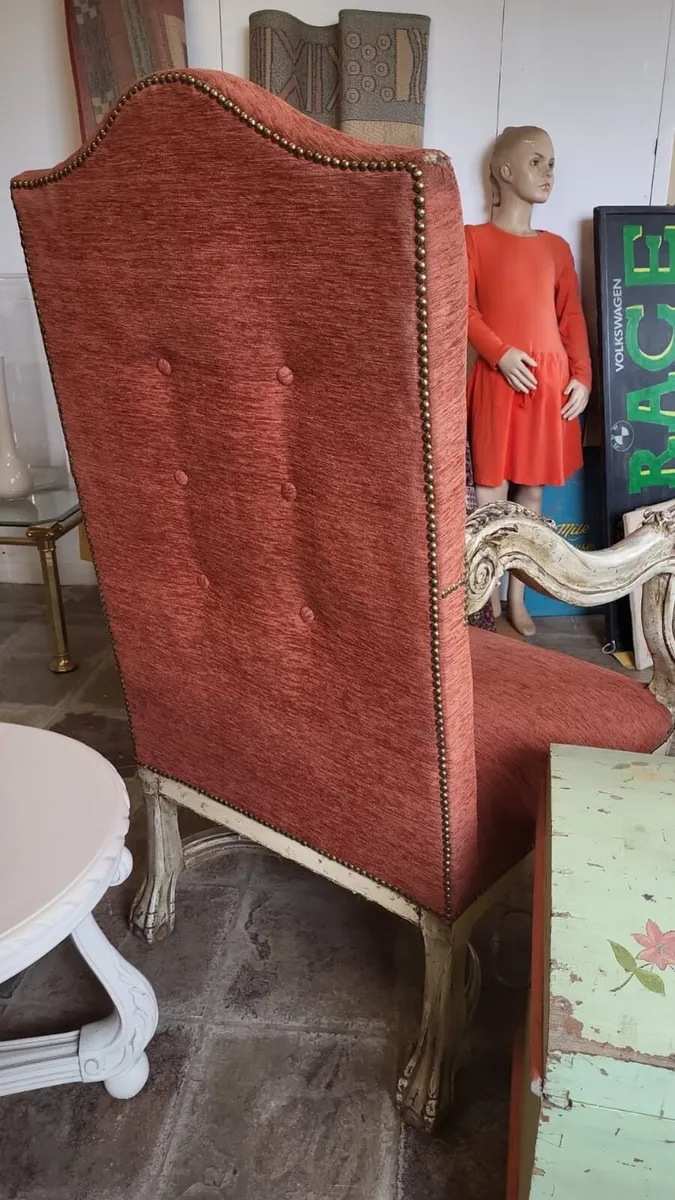 Pair large vintage french chairs - Image 4