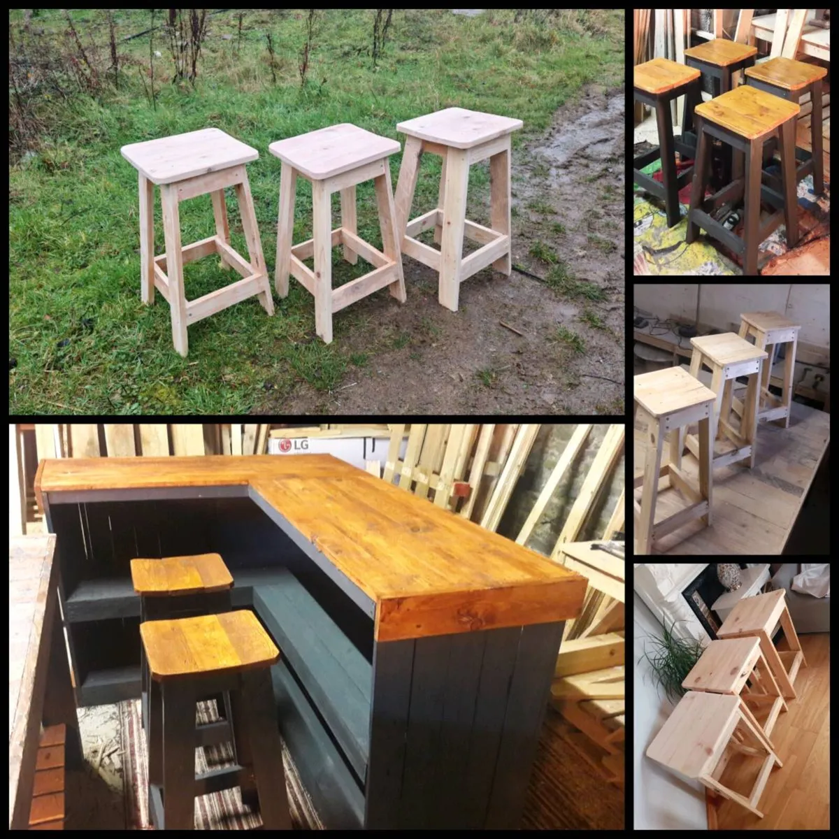 Handmade rustic stools - Image 1