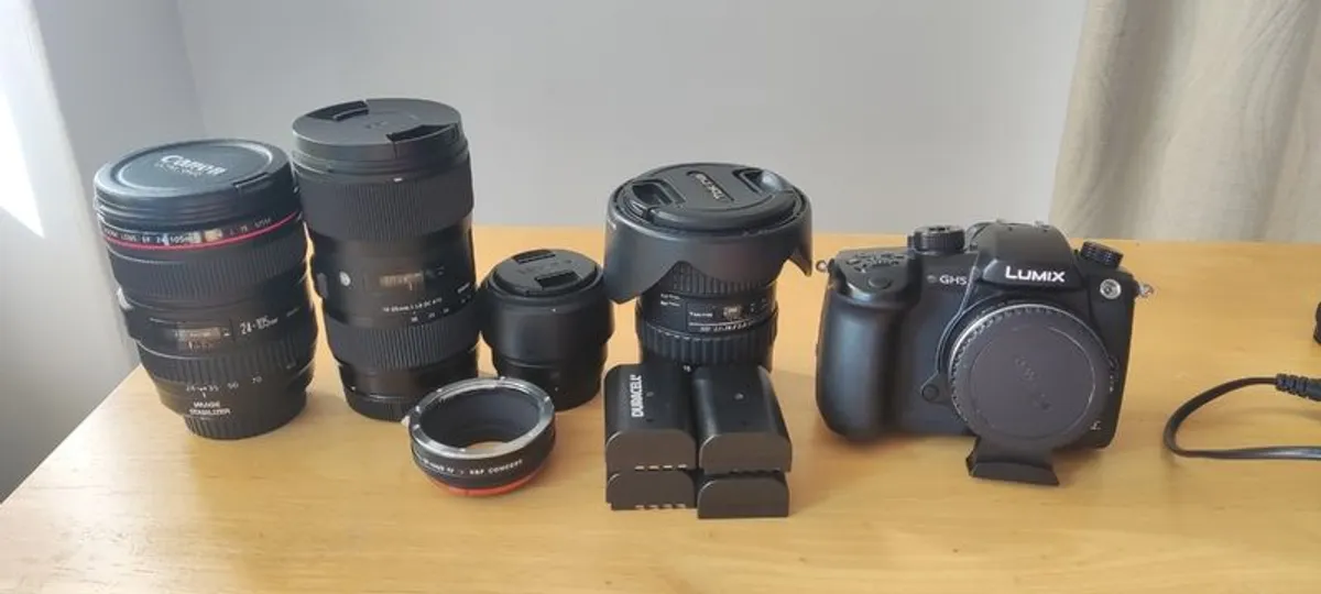 Full Videography Kit, Gh5 and Lots of Lenses - Image 1