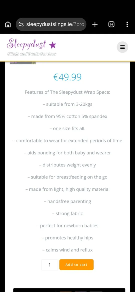 Sleepydust Baby Wrap - Image 2