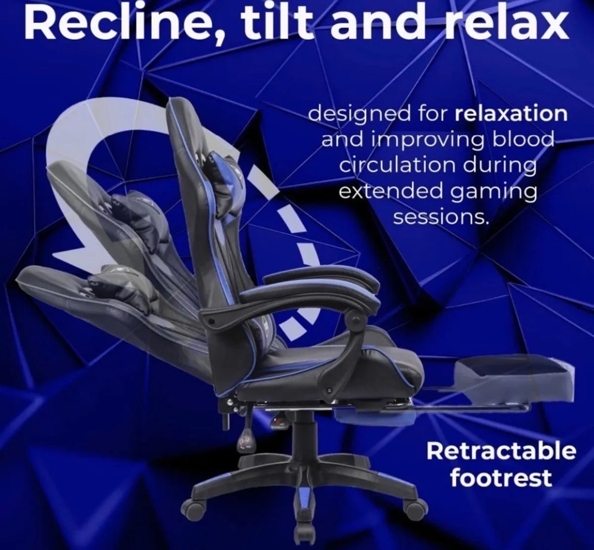 NEW Gaming Chair Reclining with Footrest Ergomonic - Image 4
