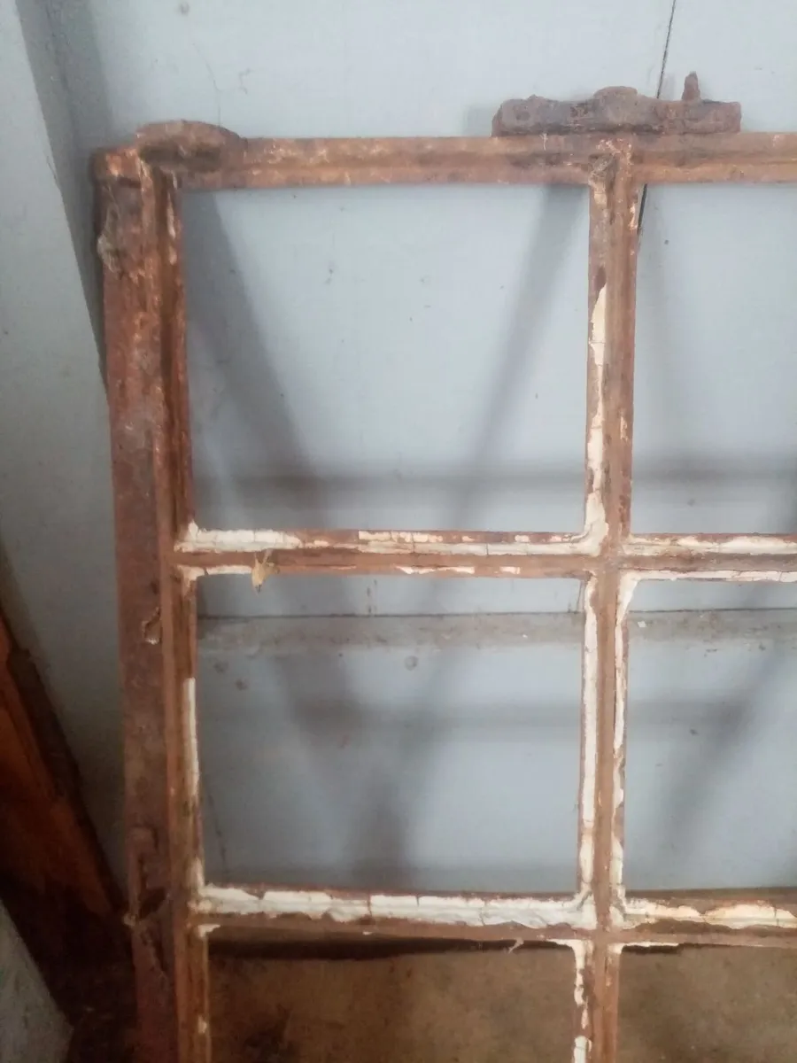 2 cast iron antique windows glass - Image 3
