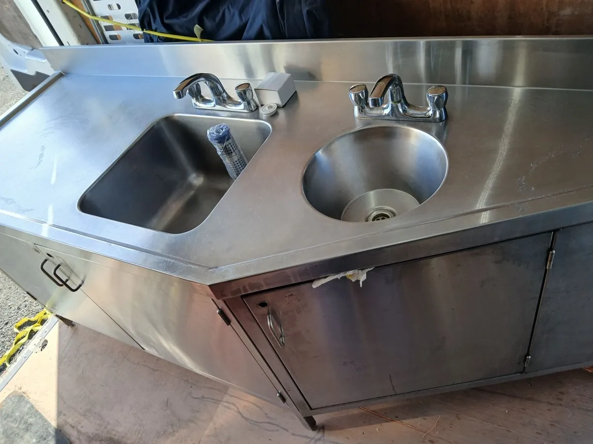 Staneless steel cabbinet double sink unit complete - Image 3