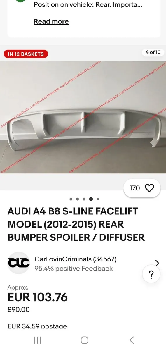 Audi A4 b8.5 Avant Rear Diffuser - Image 4