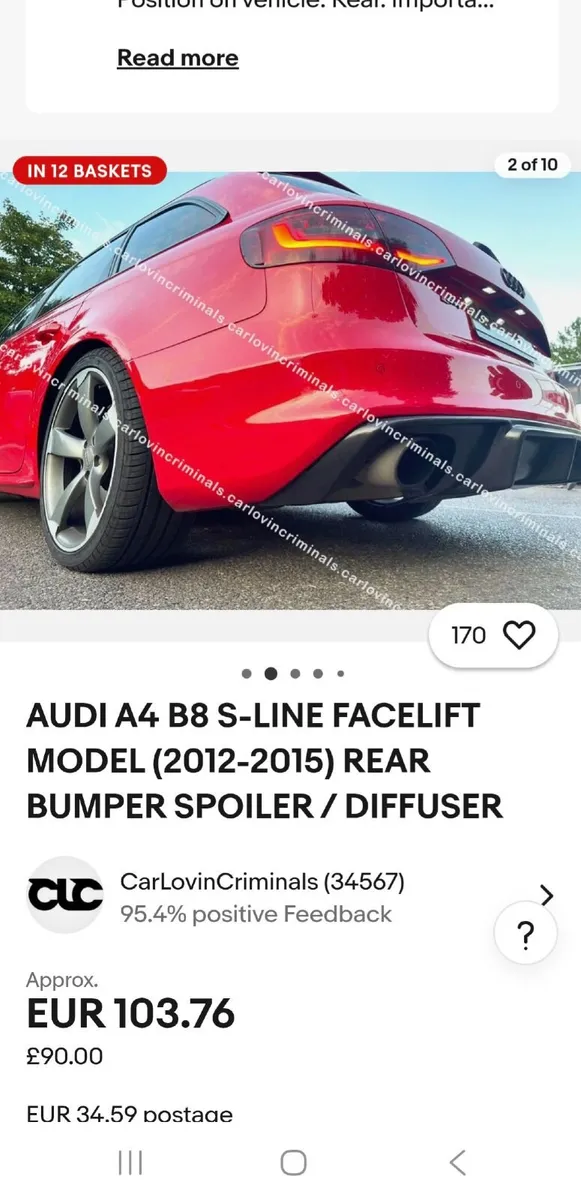 Audi A4 b8.5 Avant Rear Diffuser - Image 3