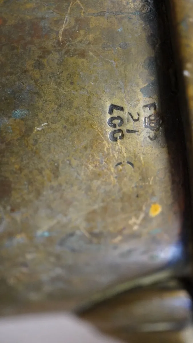 Antique Victorian Brass / Bell Metal Quart Measure - Image 3