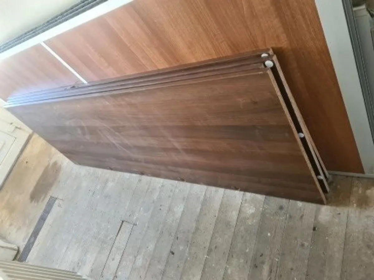 4 x wooden hanging wardrobe doors. - Image 1