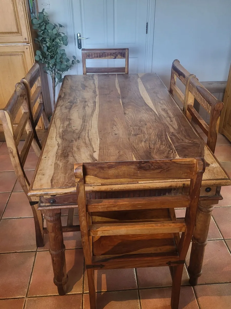 Large 8 seater table and chairs - Image 2