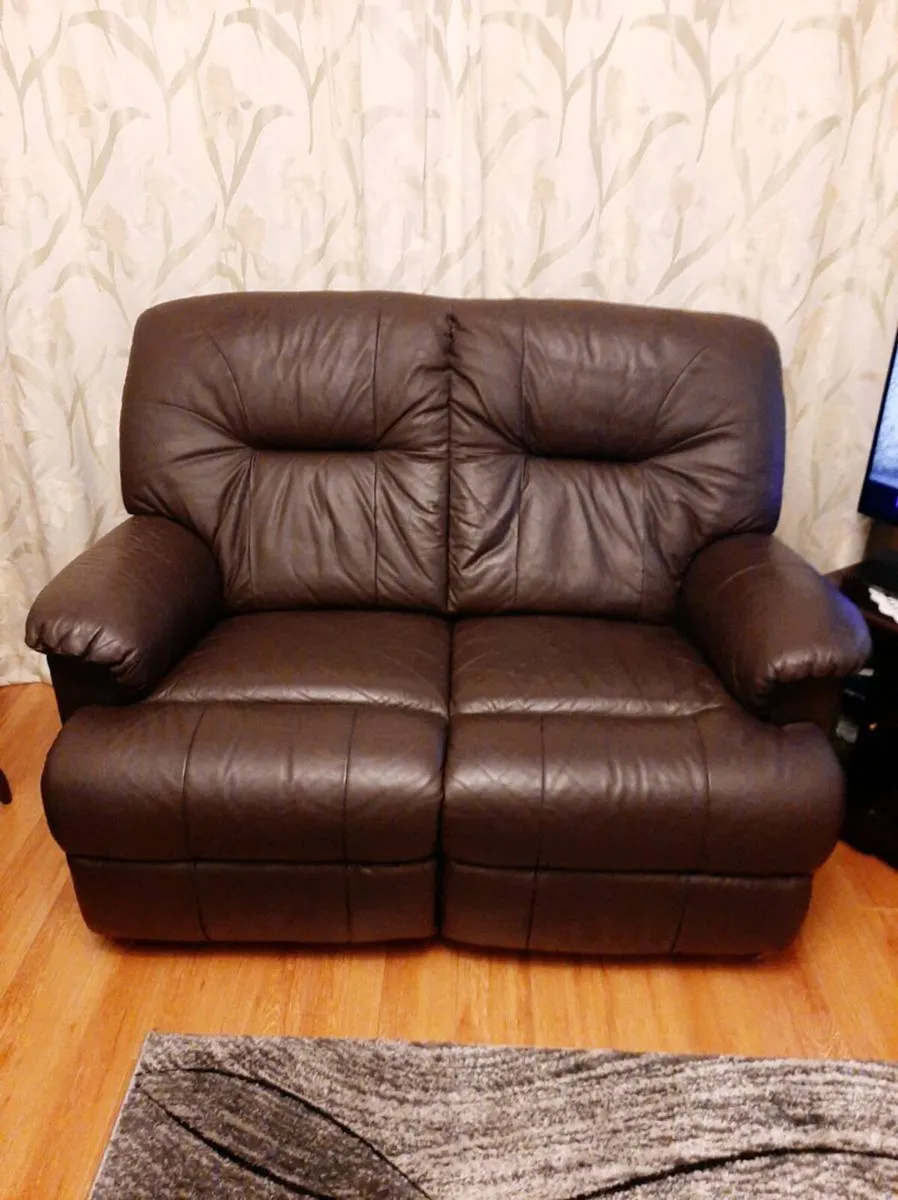 Two Seater Leather sofa - Image 1