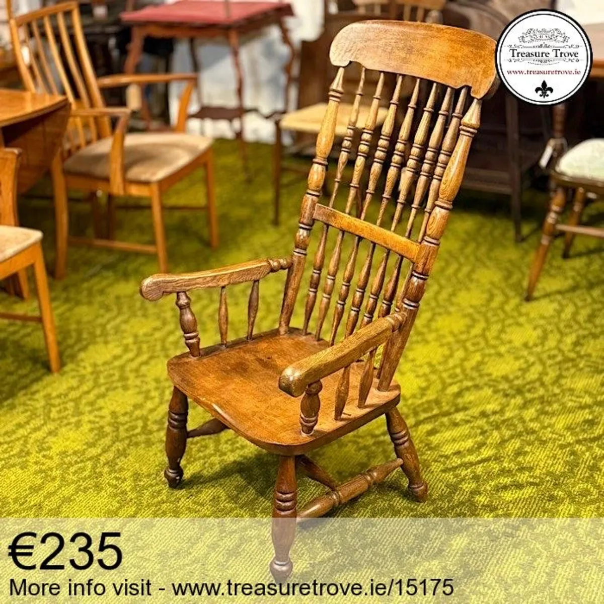 Vintage Antique Armchair Carver Elbow Chair - Image 4