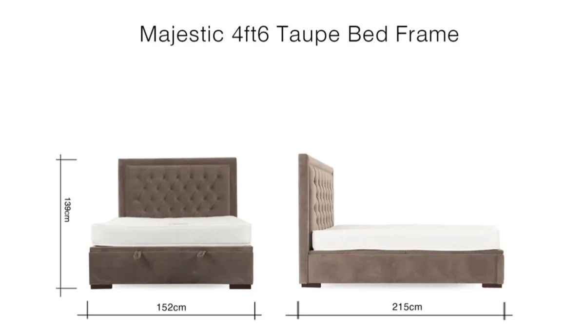 A 4ft 6” Ottoman bed frame and mattress - Image 2