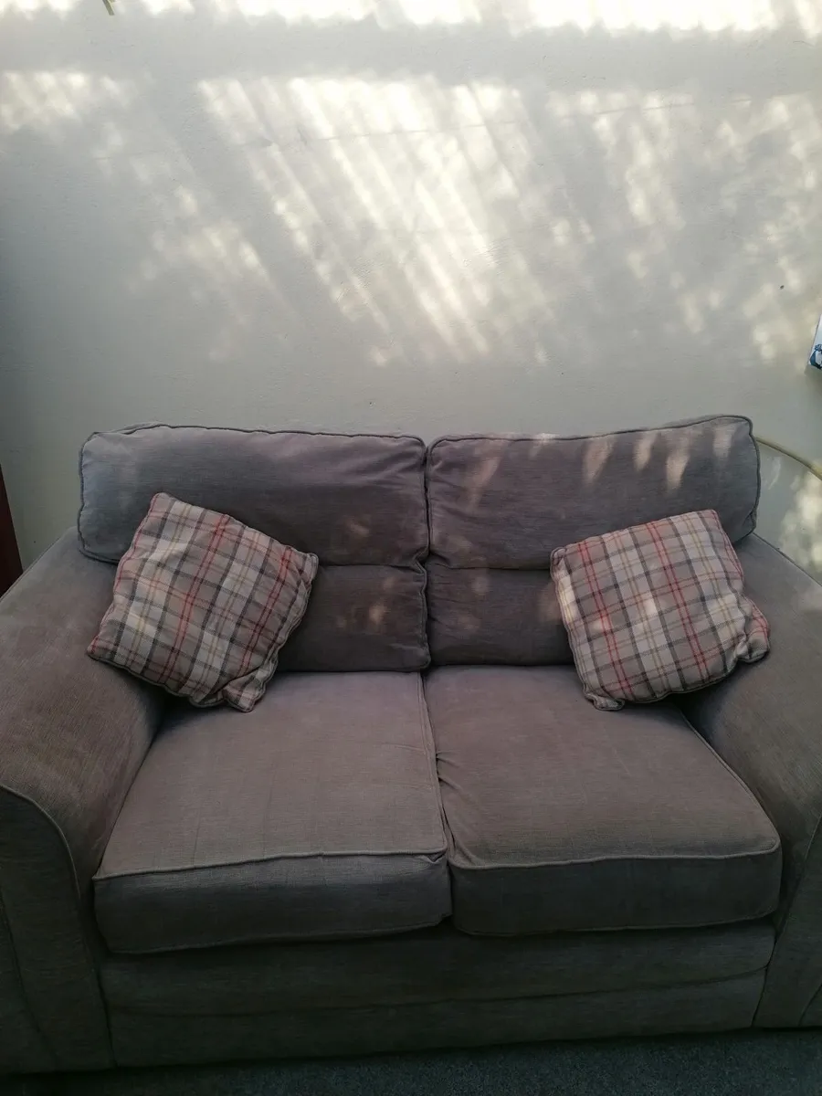 A two seater sofa +genuine leather 3 seater sofa - Image 1