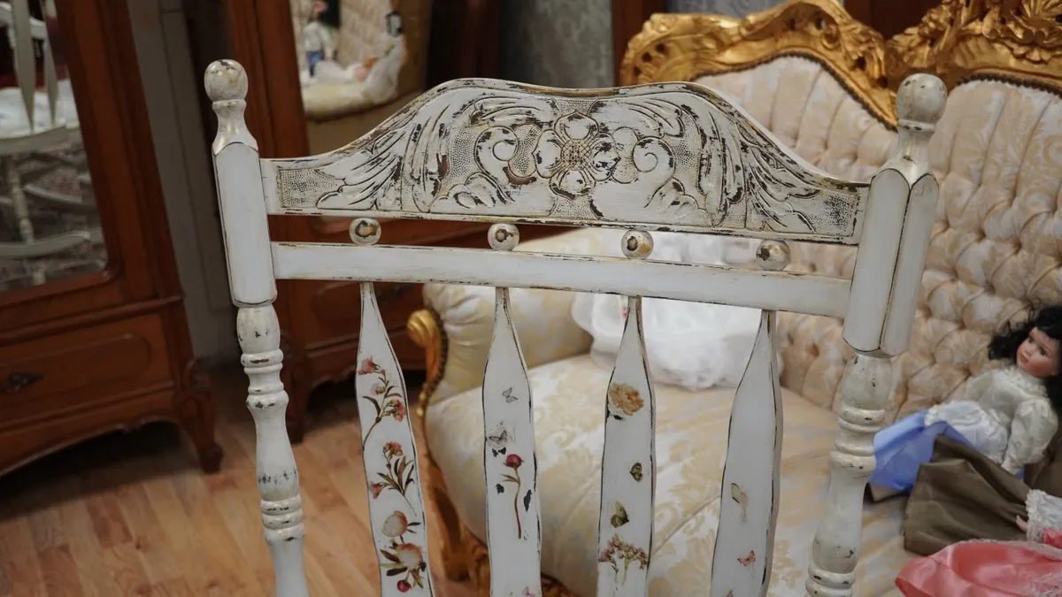 Hand-Painted Distressed Rocking Chair - Image 2