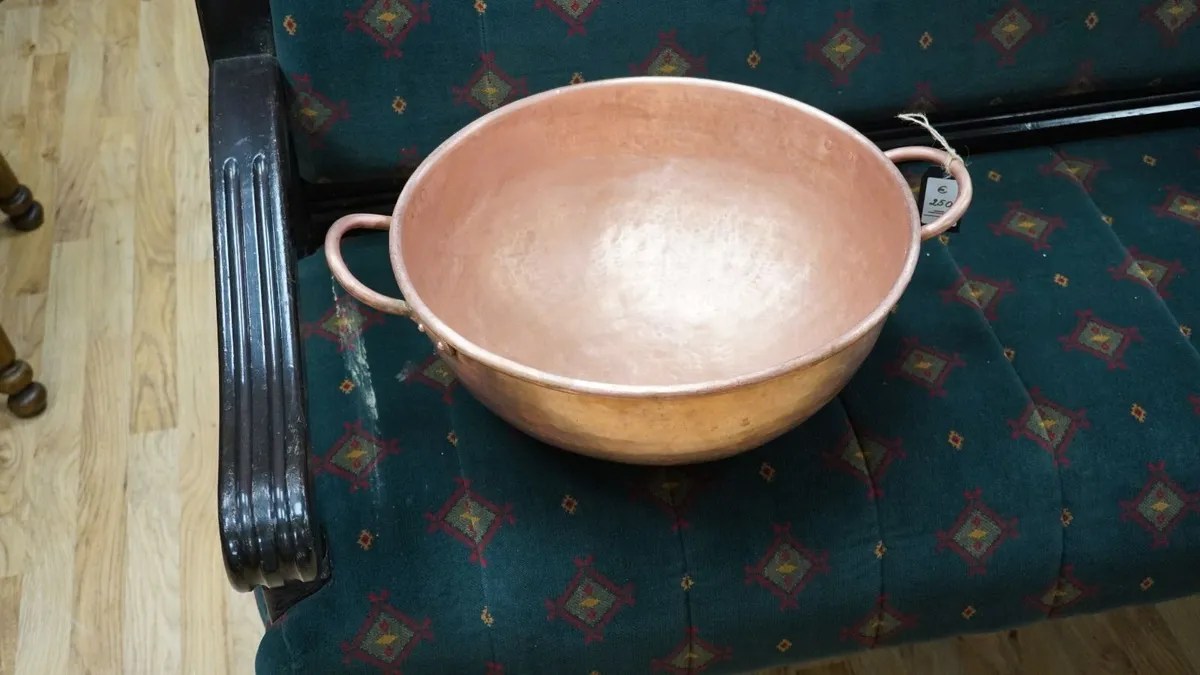 Large French Copper Preserving Pan - Image 1