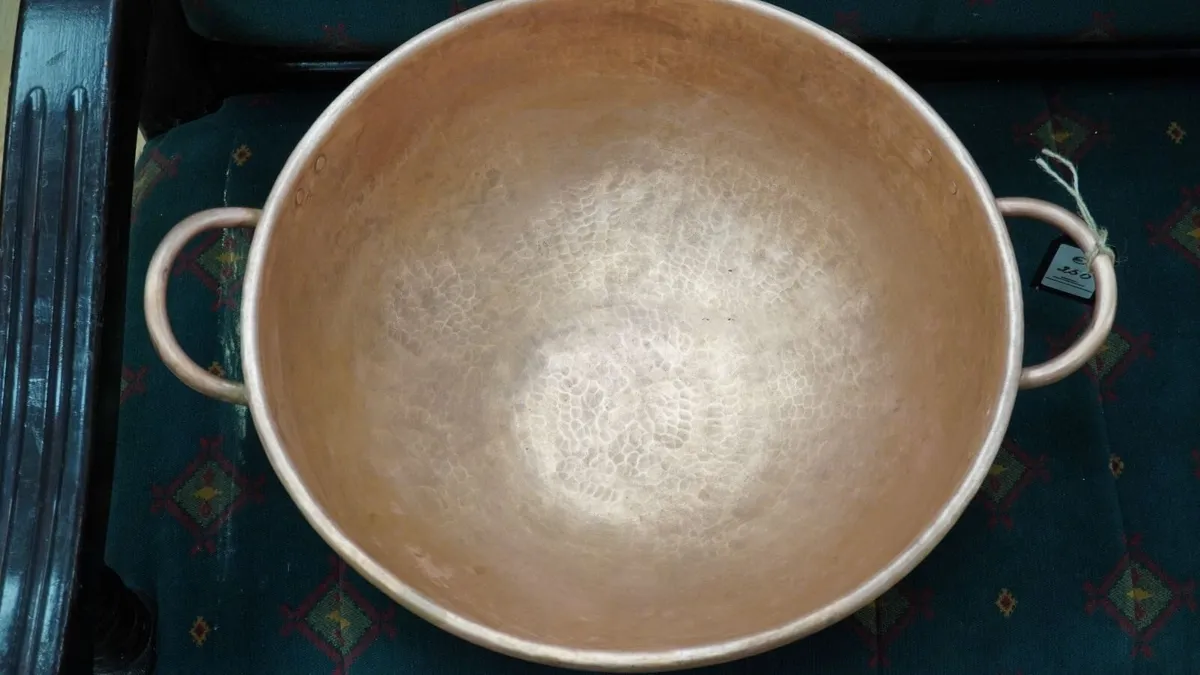 Large French Copper Preserving Pan - Image 2