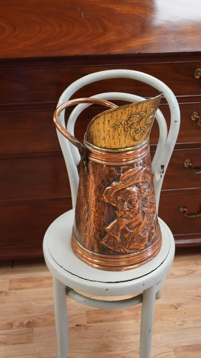 Vintage Hammered Copper & Brass Coal Scuttle - Image 1