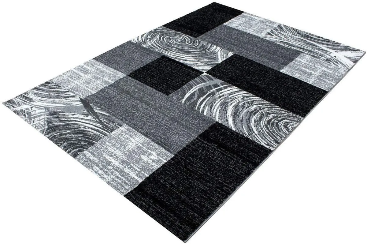 Rug ABSTRACT Modern Design Black Grey Charcoal - Image 4