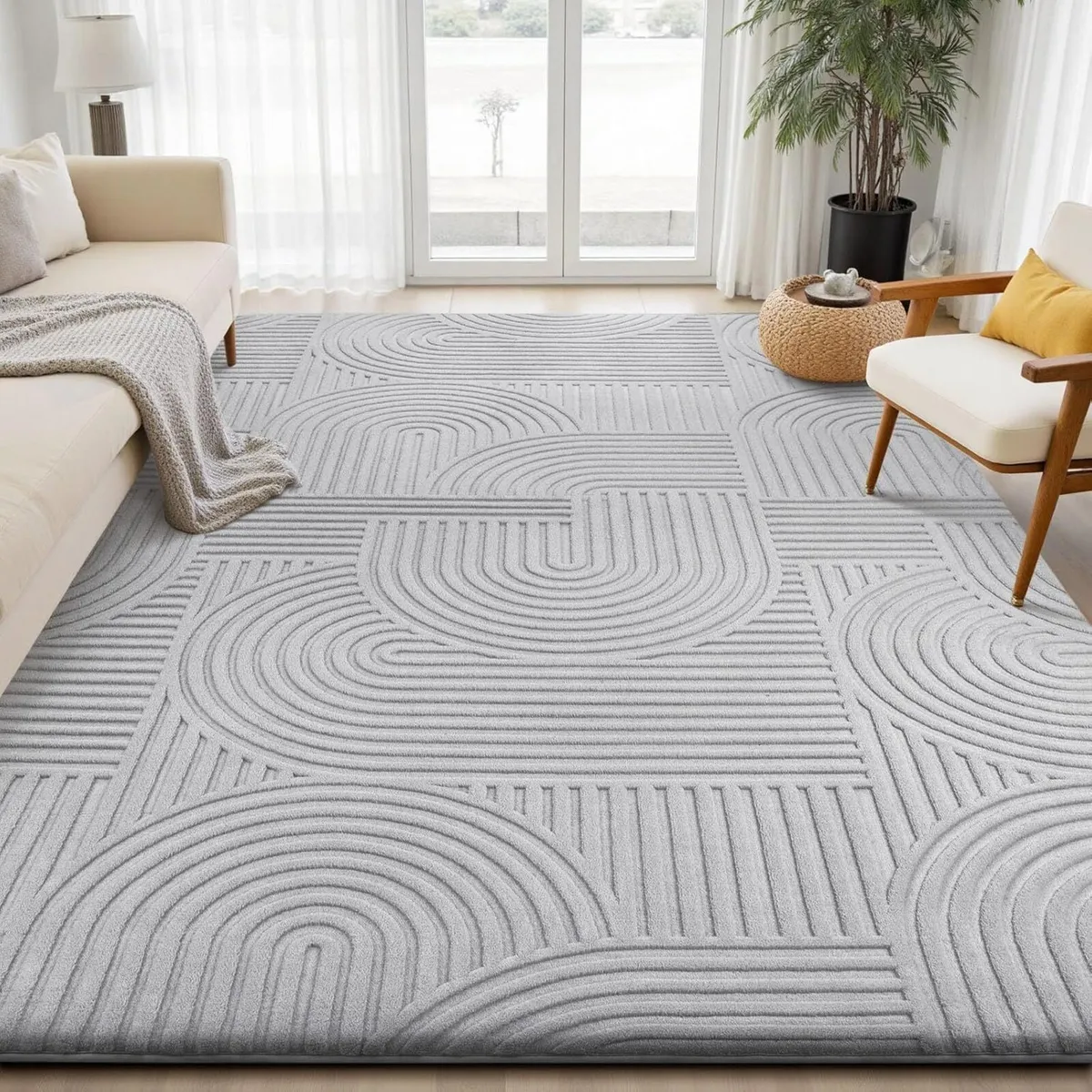 Rugs Living Room 240x300cm 3D Grey Area for - Image 2