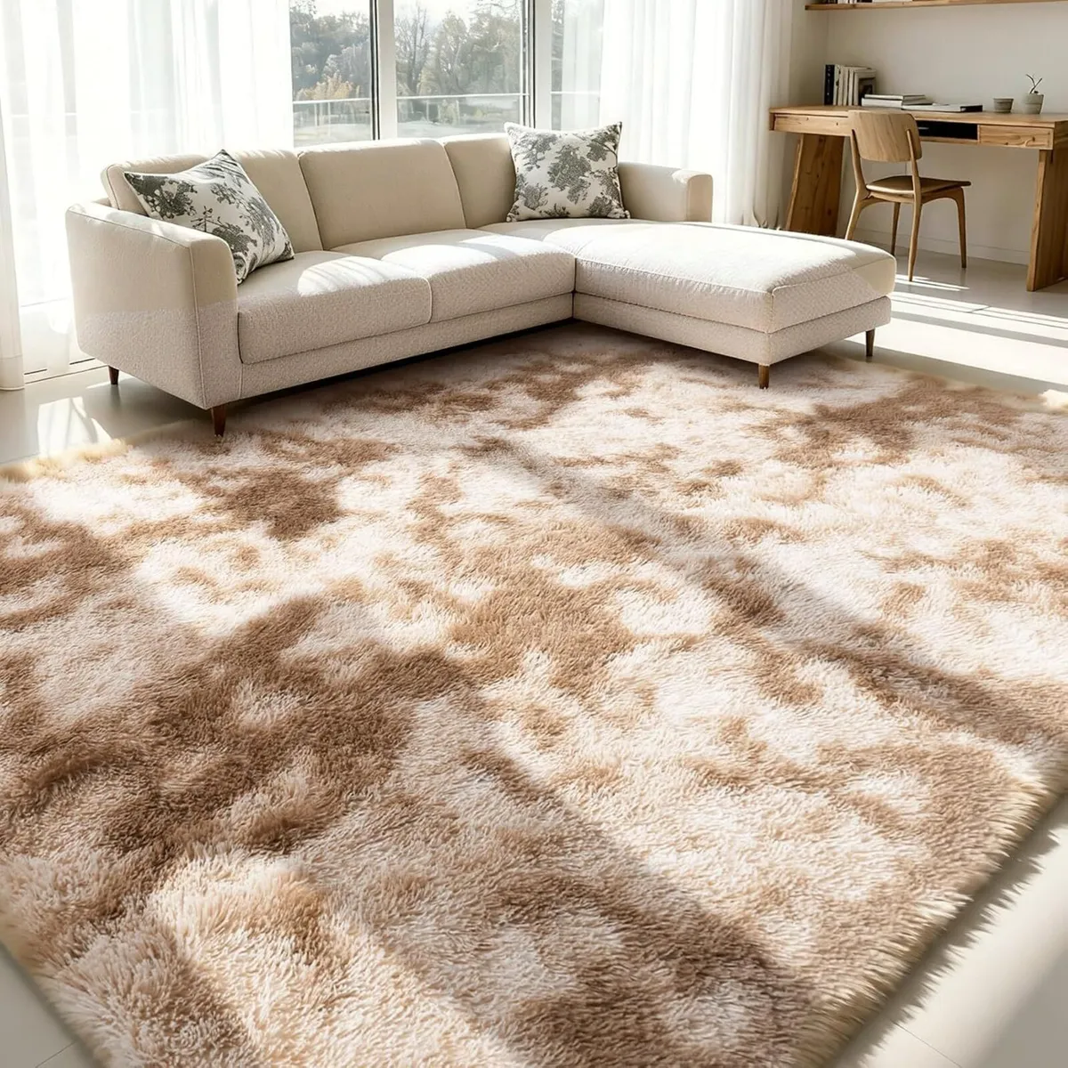 Rugs Living Room - 200x300cm Khaki Large Rug for - Image 1