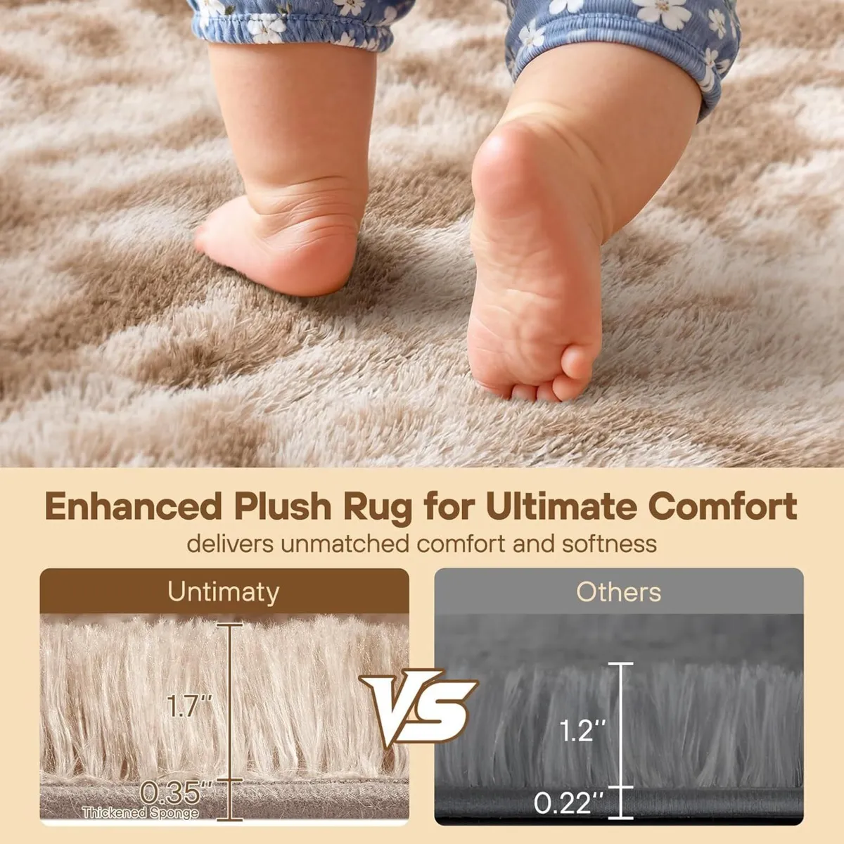 Rugs Living Room - 200x300cm Khaki Large Rug for - Image 4