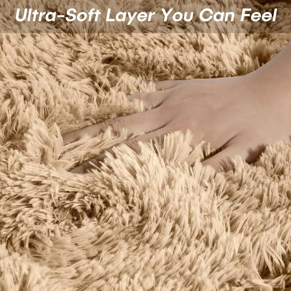 240x300cm Beige Shaggy Rug – Large Soft Fluffy - Image 3