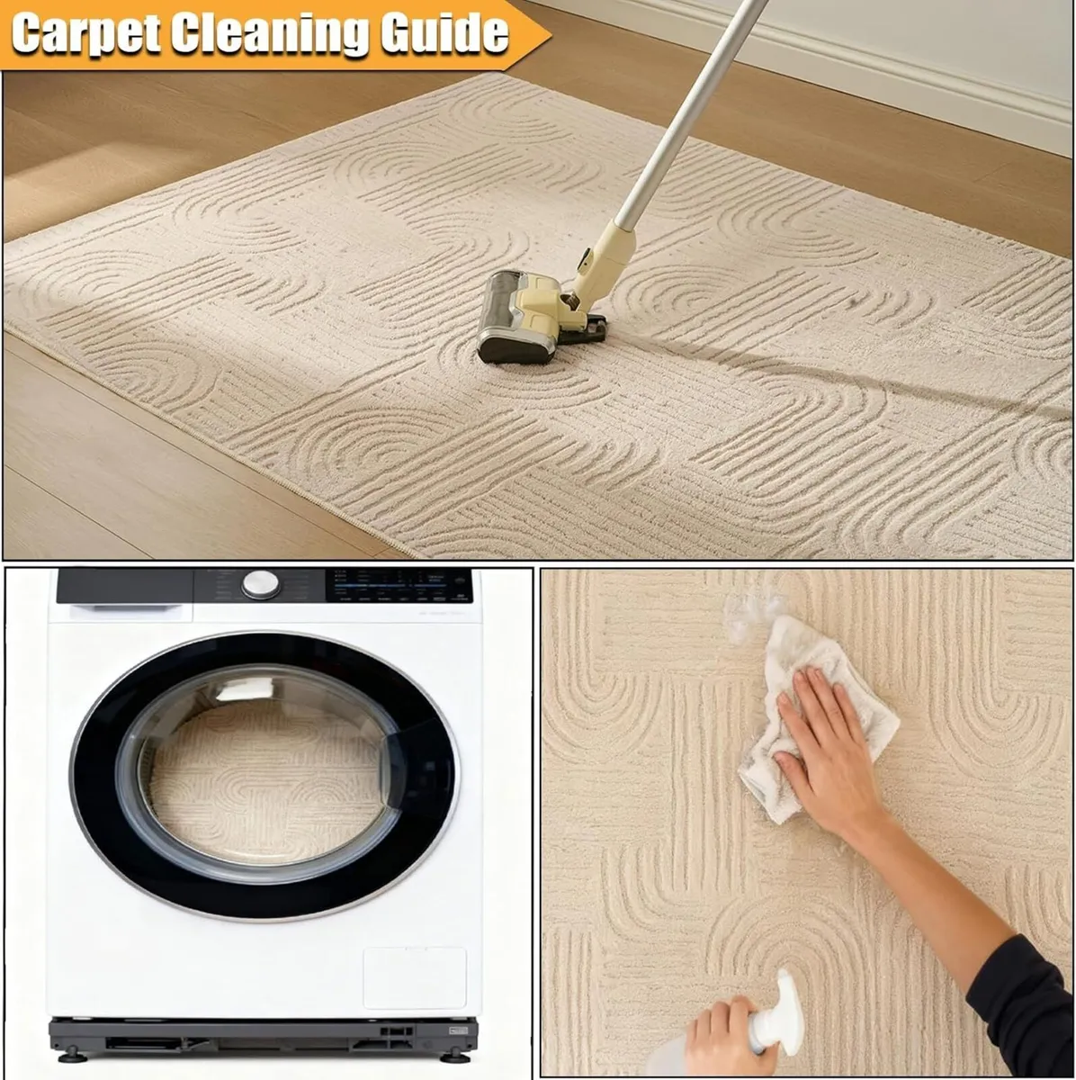 Living Room Rugs Large 140x200cm Beige for - Image 4