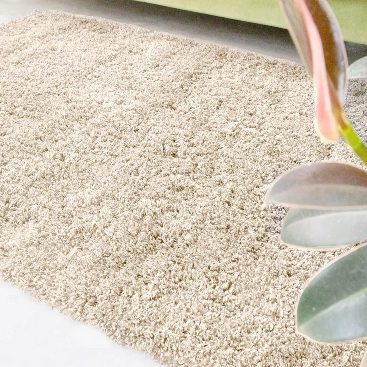 Luxury High Pile Fluffy Super Soft Shaggy Beige - Image 2