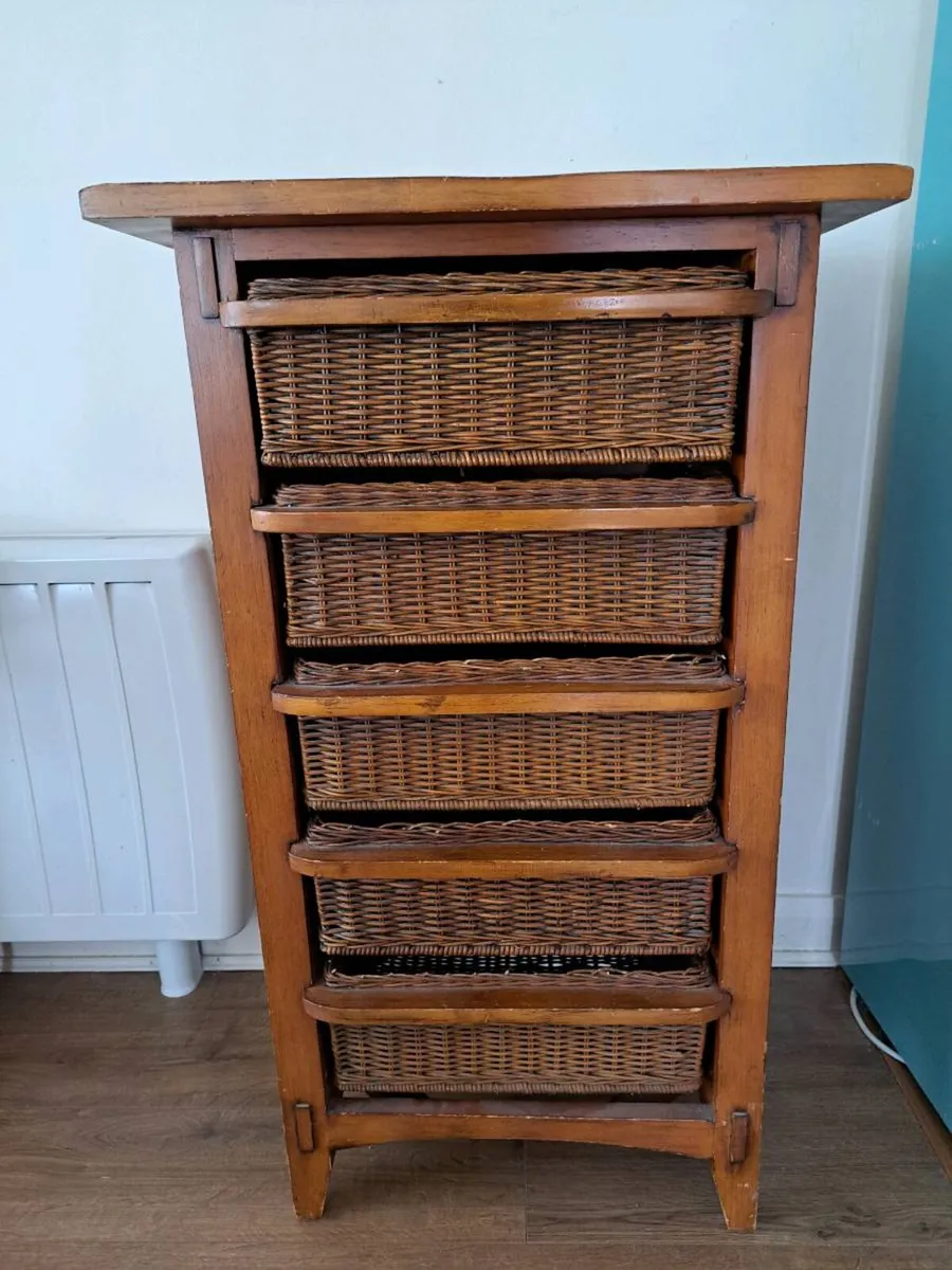 5 Drawers Wood and Wicker/Rattan - Image 3