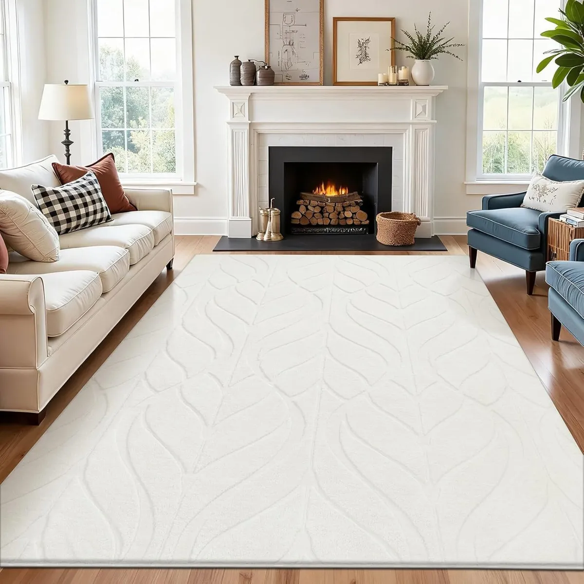 Large Rugs for Living Room 200x290 cm Fluffy Low - Image 1