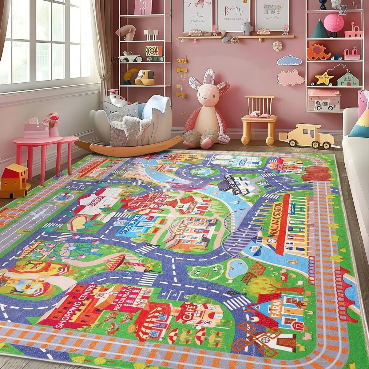 Kids Carpet Playmat Rug City Life Huge Large - Image 1