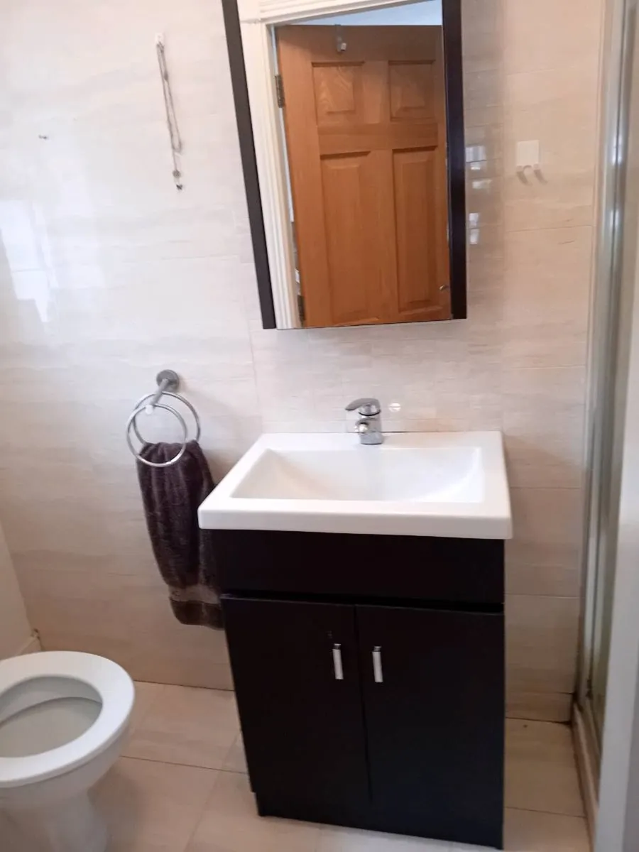 Bathroom mirrored cabinet and vanity with sink - Image 3