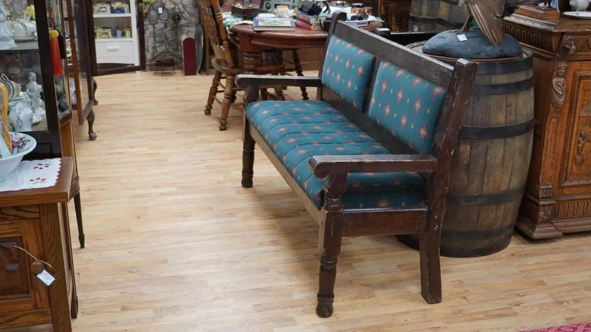 Vintage Irish Pub Bench 5ft Pine - Image 1