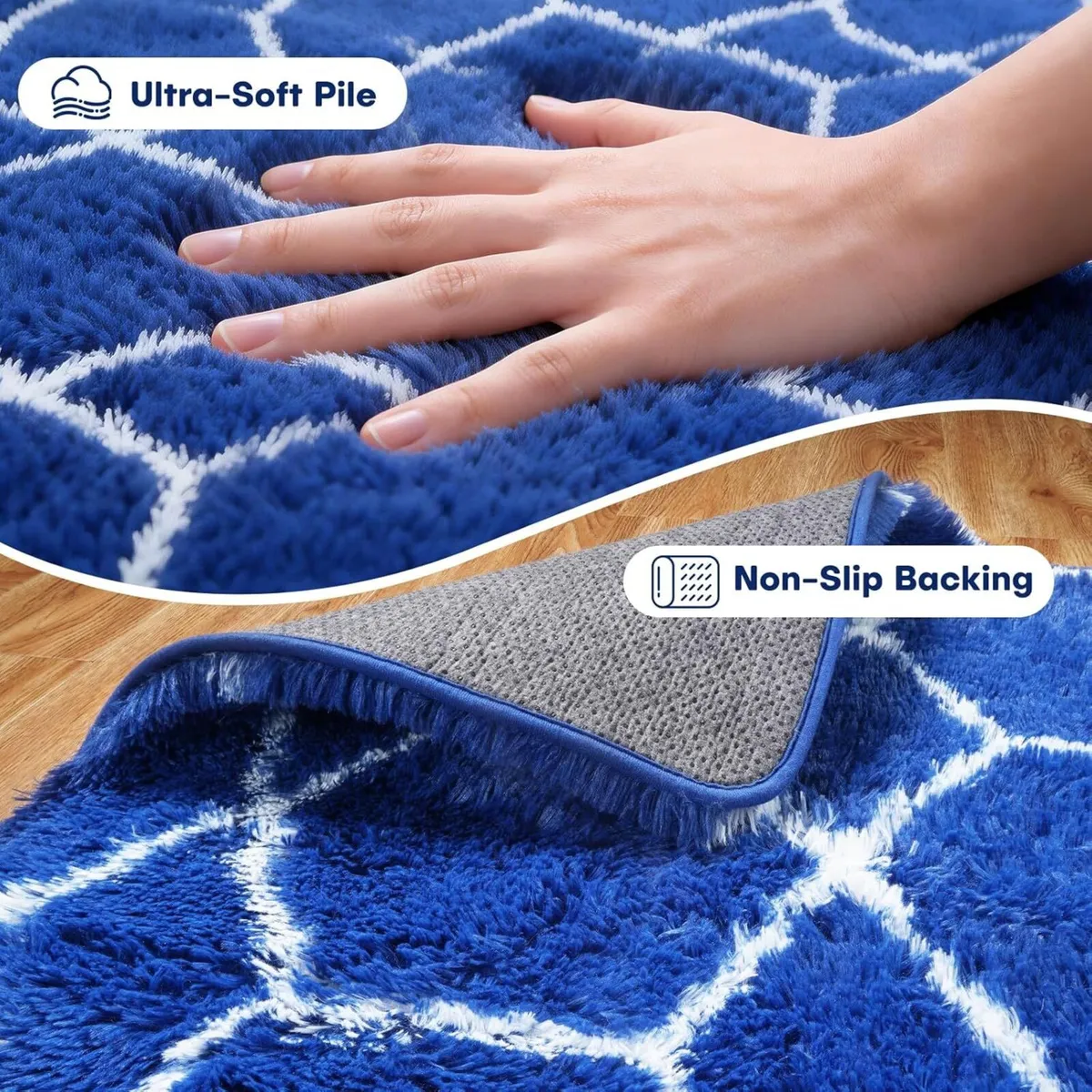 Fluffy Rug for Living Room 200x300cm Grey and - Image 2