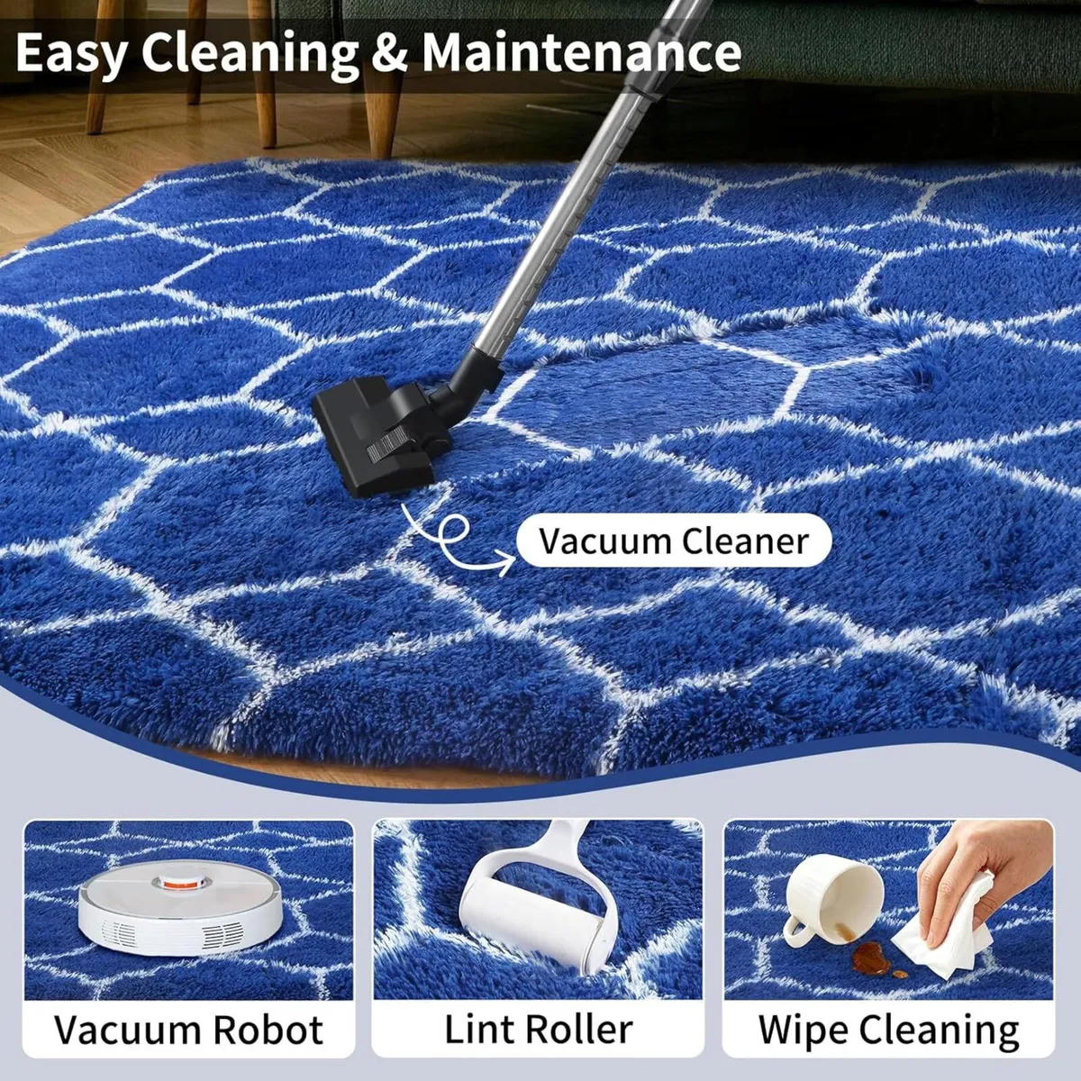 Fluffy Rug for Living Room 200x300cm Grey and - Image 4