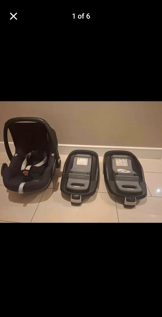Maxi-Cosi Pebble Car Seat & 2 Isofix bases - Image 1