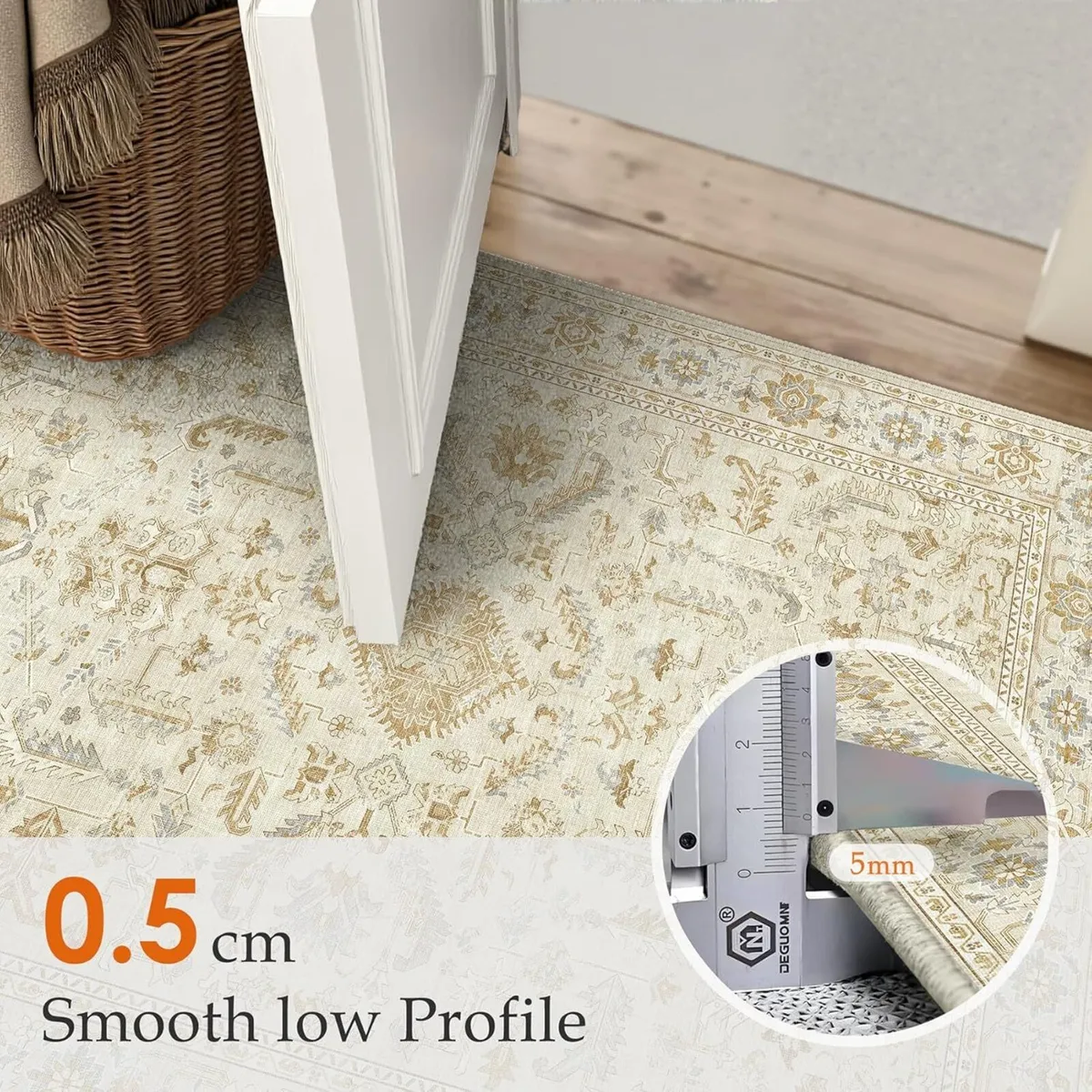 Beige Rugs Living Room 240x300cm Vintage Machine - Image 3