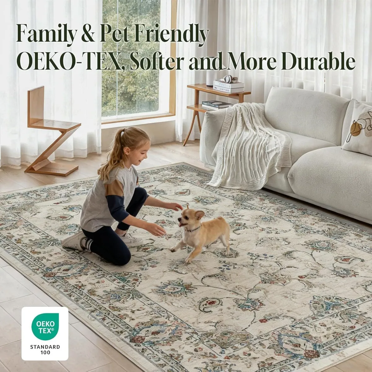 Washable Rugs for Living Room Area Bedroom Short - Image 4