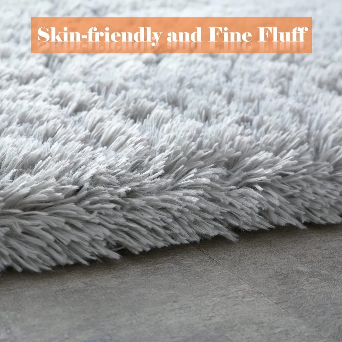 Rugs Living Room 200x300cm Smoky Grey Fluffy Area - Image 2