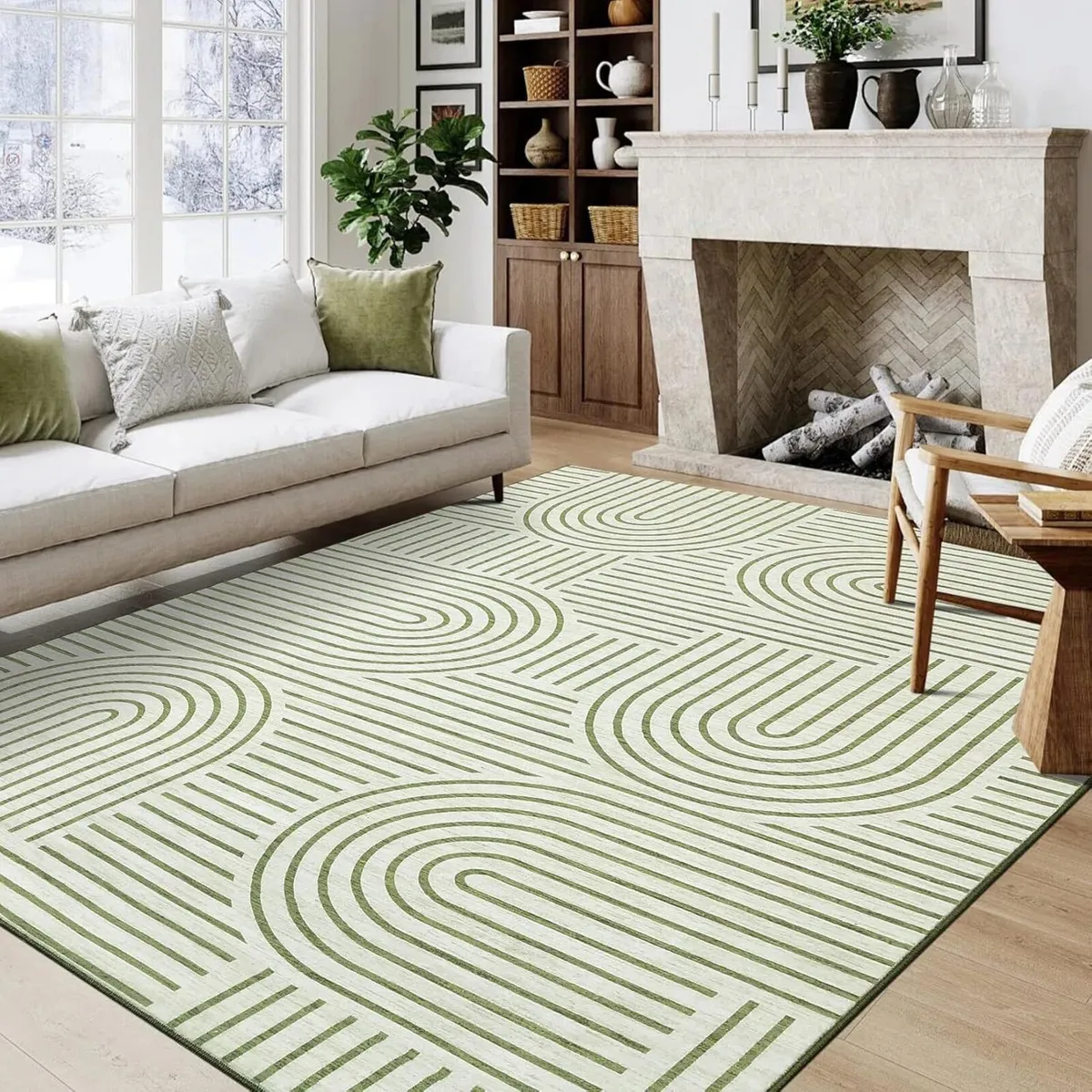 Washable Living Room Rug 200 x 290 cm Modern - Image 1