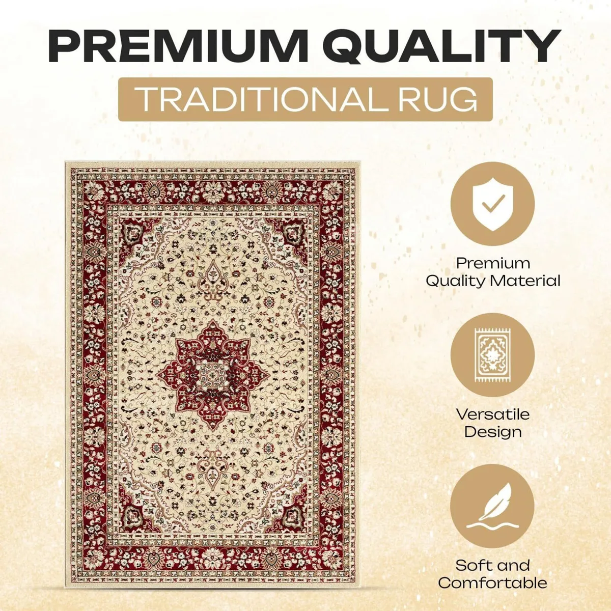 Traditional Rome Rug – Large Washable Non-slip - Image 2