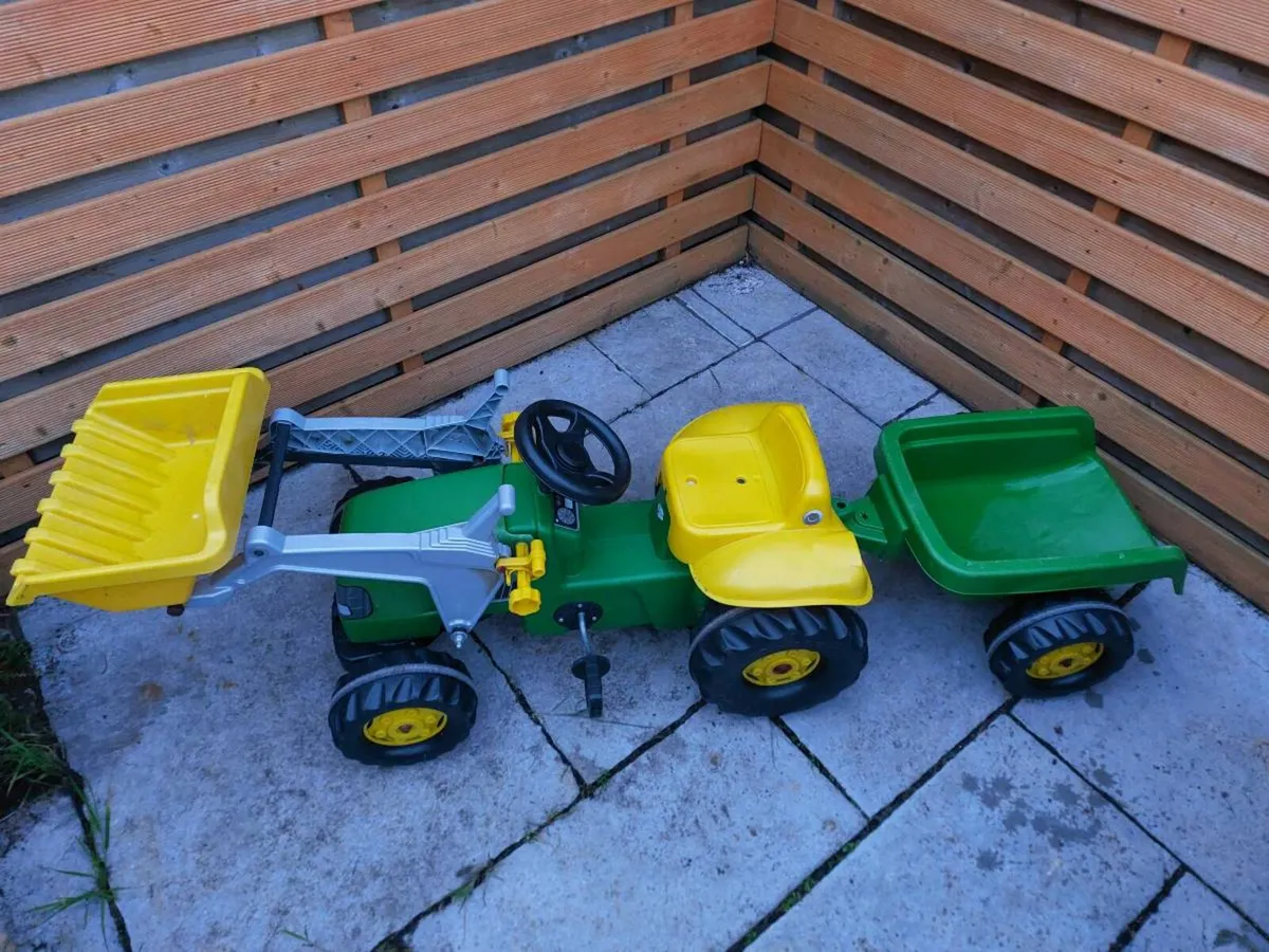 Kids Ride-On Tractor with Front Loader & Trailer - Image 3