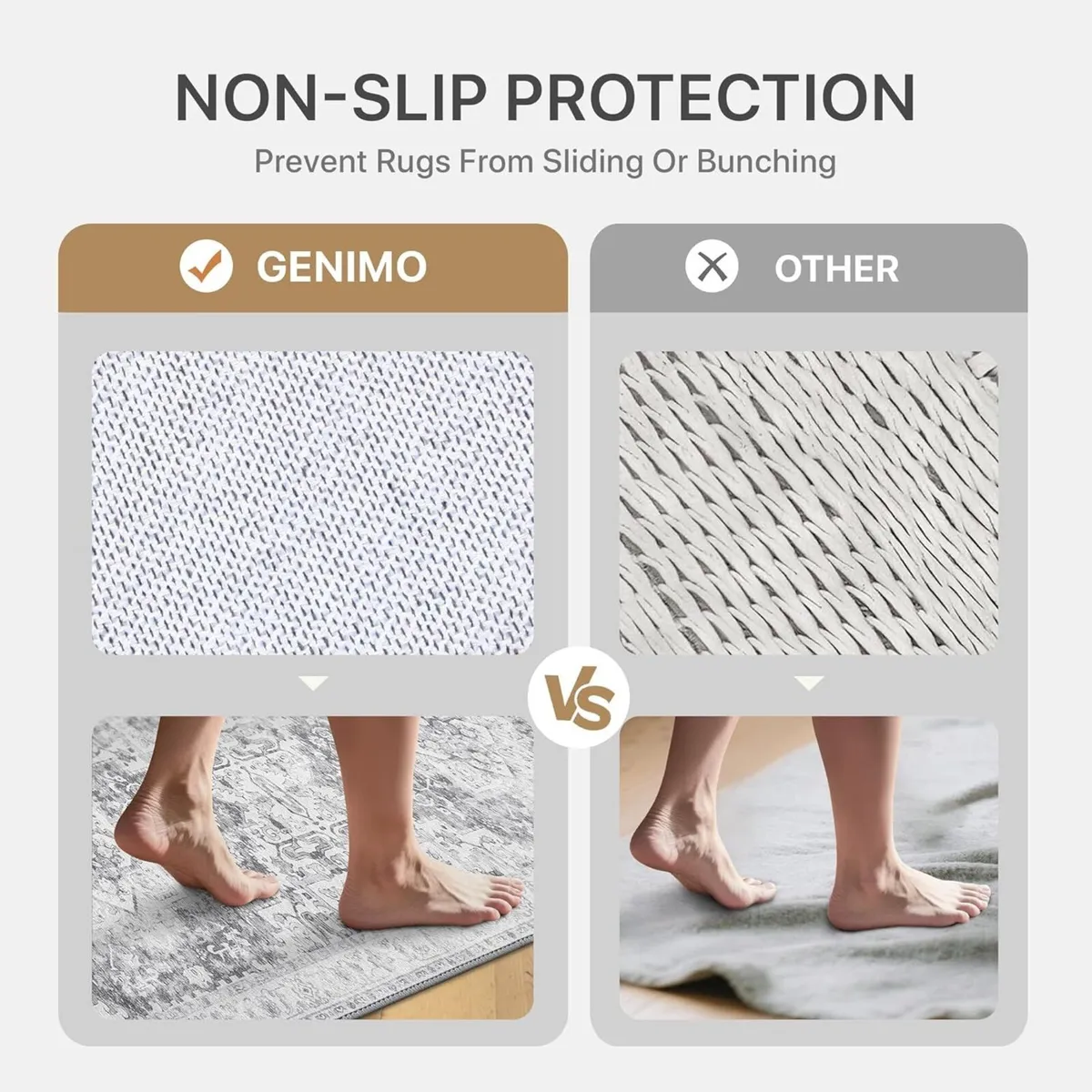 Washable Large Grey Rug 160x230cm for Living Room - Image 3